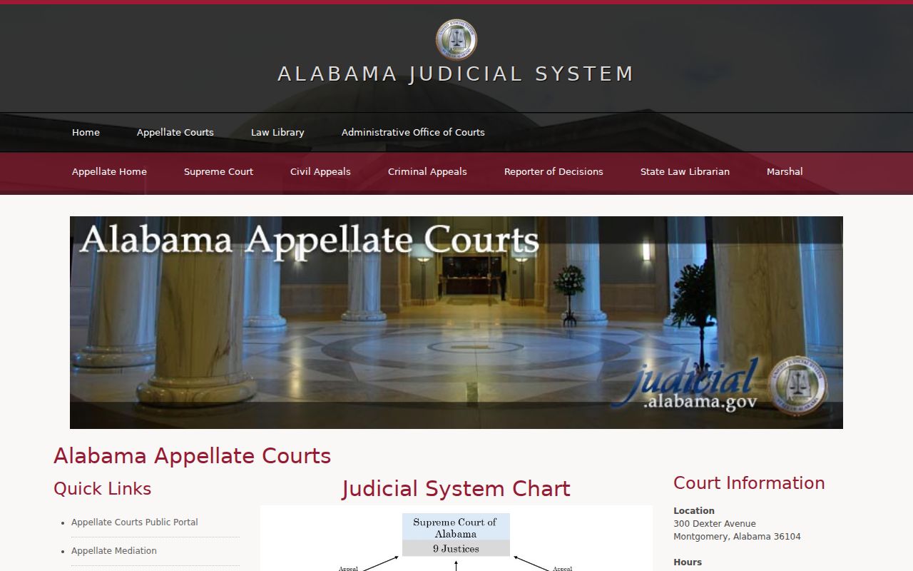 Clay County court docket and Alabama judicial system chart