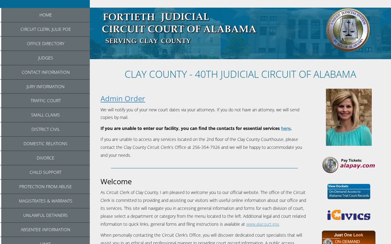 Clay County court docket access at the Circuit Clerk office
