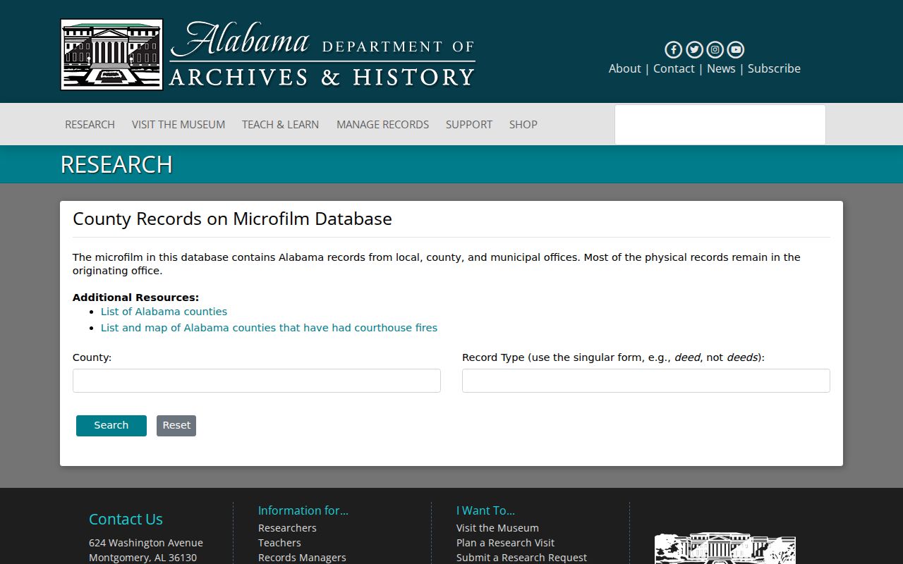 Clay County court records in the Alabama Archives county holdings catalog